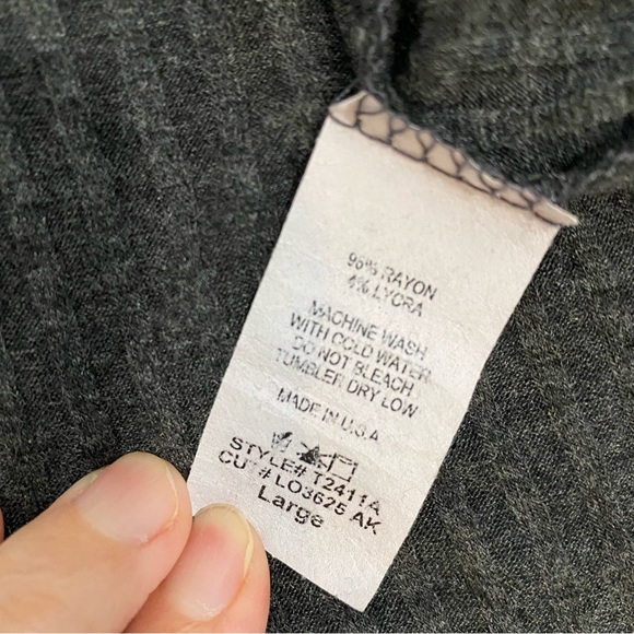 Fab’rik Gray Ribbed Knit Long Sleeve Dress, Size Large - Picture 8 of 9